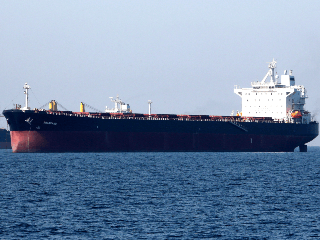 An oil tanker is pictured off the Iranian port city of Bandar Abbas, which is the main base of the Islamic republic's navy and has a strategic position on the Strait of Hormuzon April 30, 2019. (Photo by ATTA KENARE / AFP) (Photo credit should read ATTA KENARE/AFP/Getty Images)