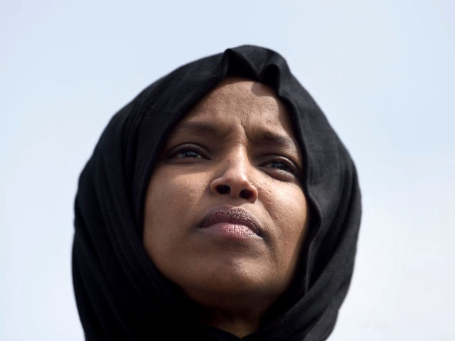 US Representative Ilhan Omar attends a youth climate rally on the west front of the US Cap