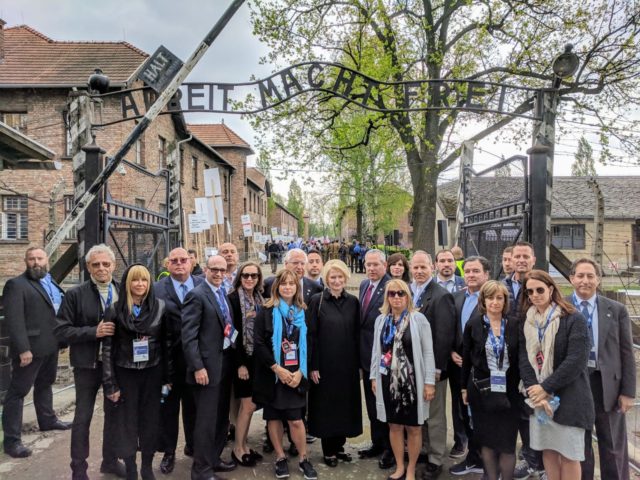 AUSCHWITZ — The first-ever U.S. delegation to the March of the Living annual Holocaust memorial arrived at Auschwitz on a somber Thursday morning, bringing several ambassadors and envoys in a show of solidarity against antisemitism.