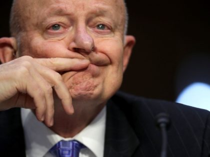 WASHINGTON, DC - MAY 08: Former Director of National Intelligence James Clapper testifies before the Senate Judiciary Committee's Subcommittee on Crime and Terrorism in the Hart Senate Office Building on Capitol Hill May 8, 2017 in Washington, DC. Before being fired by U.S. President Donald Trump, former acting U.S. Attorney …