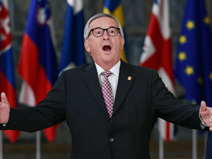TOPSHOT - President of the European Commission Jean-Claude Juncker arrives for a special m