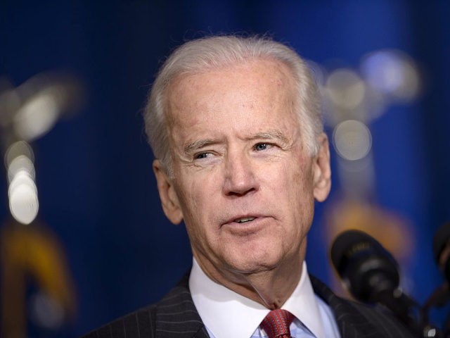 US Vice President Joseph R. Biden speaks during an address at the National Defense University in Washington, DC on April 9, 2015. Biden spoke about US policy in Iraq. AFP PHOTO/ BRENDAN SMIALOWSKI (Photo credit should read BRENDAN SMIALOWSKI/AFP/Getty Images)