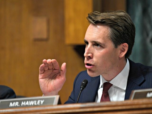Sen. Josh Hawley, R-Mo., questions Attorney General William Barr during a Senate Judiciary Committee hearing on Capitol Hill in Washington, Wednesday, May 1, 2019. (AP Photo/Susan Walsh)