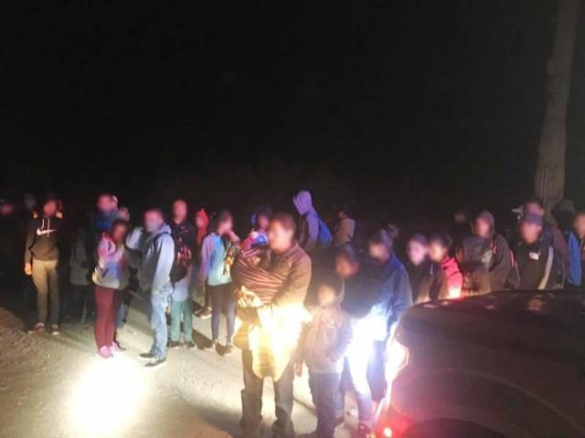 Tucson Sector Border Patrol agents apprehend a group of 231 migrants west of the Lukeville