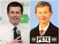 Street Artist Sabo Lampoons Pete Buttigieg as Mad Magazine Cartoon Alfred E. Neuman