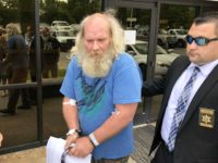 This photo taken from video provided by WSOC-TV shows suspect Edwin Hiatt after his arrest Thursday, May 9, 2019, in Burke County, N.C. Hiatt is charged with bludgeoning and strangling to death a Hollywood TV director more than three decades ago. Authorities say the FBI arrested Hiatt after DNA evidence …