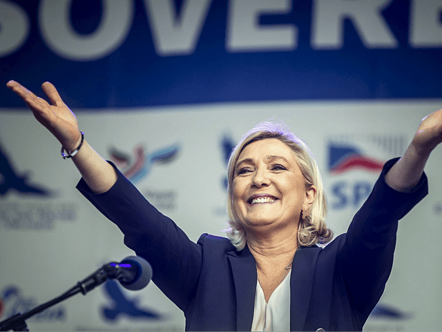 PRAGUE, CZECH REPUBLIC - APRIL 25: Leader of France's National Rally (RN) Marine Le Pen during a meeting of populist far-right party leaders in Wenceslas Square on April 25, 2019 in Prague, Czech Republic. (Photo by Gabriel Kuchta/Getty Images)