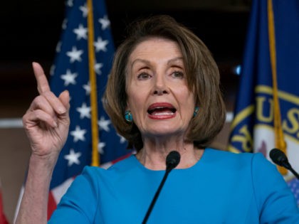 Speaker of the House Nancy Pelosi, D-Calif., meets with reporters at her weekly news conference at the Capitol in Washington, Thursday, May 16, 2019. Pelosi says the U.S. must avoid war with Iran, and she says the White House has "no business" moving toward a Middle East confrontation without approval …