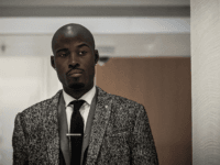 French rapper Nick Conrad arrives at court for his trial over a video entitled 'Hang the Whites', in Paris on January 9, 2019. - Propelled out of anonymity this autumn by the outcry aroused by his clip "Hang the Whites", the black rapper Nick Conrad is on trial in Paris …