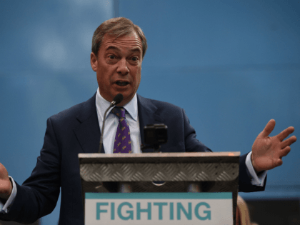 British politician and The Brexit Party leader, Nigel Farage addresses the launch of The Brexit Party's European Parliament election campaign in Coventry, central England on April 12, 2019. - UK nationalist Nigel Farage launched his Brexit Party's campaign for the European Parliament elections -- a vote Britain was never meant …