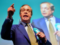 EDINBURGH, SCOTLAND - MAY 17: Nigel Farage attends a rally with the Brexit Party’s European election candidates at the Corn Exchange in Edinburgh on May 17, 2019 in Edinburgh, Scotland. The Brexit Party leader was speaking at his first Scottish rally of the European election campaign. (Photo by Jeff J …