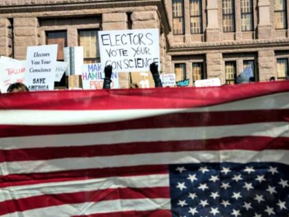 Demonstrators in Austin, Tex., appealed to their state's Republican electors not to v