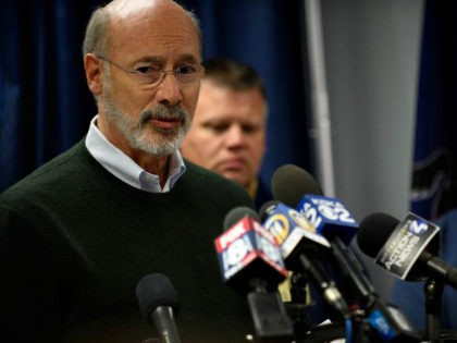 PITTSBURGH, PA - OCTOBER 27: Pennsylvania Governor Tom Wolf speaks to the media following a mass shooting at the Tree of Life Synagogue in the Squirrel Hill neighborhood on October 27, 2018 in Pittsburgh, Pennsylvania. According to reports, at least 12 people were shot, 4 dead and three police officers …