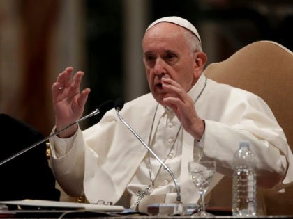 Pope Francis speaks during a meeting with the dioceses of Rome, at the Vatican Basilica of