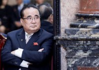 Former North Korean Foreign Minister and ruling party senior leader Ri Su Yong is seen at the President Palace in Hanoi on March 1, 2019. (Photo by MINH HOANG / POOL / AFP)