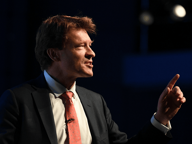 The Brexit Party chairman Richard Tice addresses the first public rally of their European