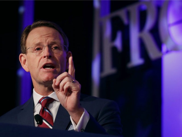 Family Research Council President Tony Perkins delivers remarks at the opening of the council's Value Voters Summit at the Omni Shoreham Hotel September 21, 2018 in Washington, DC. Hosted by the conservative Christian council, the summit is the 12th annual gathering of activists and elected officials who oppose gay marriage …