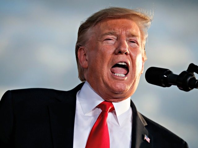 President Donald Trump speaks during a campaign rally, Monday, May 20, 2019, in Montoursvi