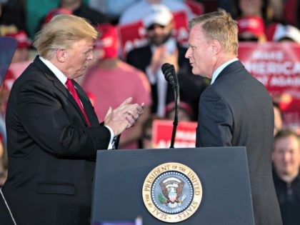 Rep. Fred Keller, R-Snyder, right, meets with President Donald Trump during a campaign rally in Montoursville, Pa., Monday, May 20, 2019. (AP Photo/Matt Rourke)