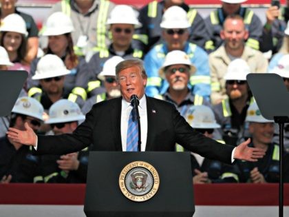 President Donald Trump speaks on energy infrastructure at the Cameron LNG Export Terminal