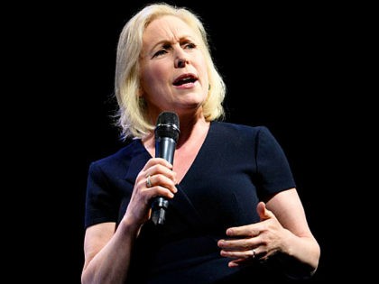 Senator Kirsten E. Gillibrand (D-NY), a 2020 US Presidential hopeful, speaks during the "We The People" Summit at the Warner Theatre April 1, 2019, in Washington, DC. (Photo by Brendan Smialowski / AFP) (Photo credit should read BRENDAN SMIALOWSKI/AFP/Getty Images)
