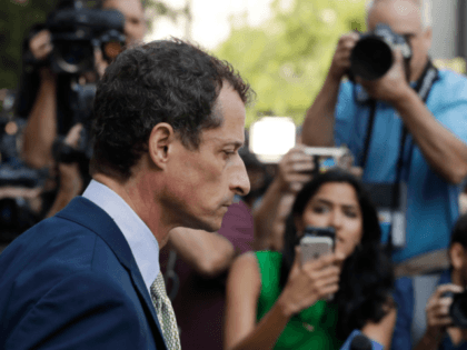 Former Congressman Anthony Weiner (D-N.Y.) leaves federal court following his sentencing, Monday, Sept. 25, 2017, in New York. Weiner was sentenced to 21 months in a sexting case that rocked the presidential race. (AP Photo/Mark Lennihan)