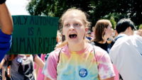 Crowd Surrounds and Harasses High School Student at Pro-Choice Rally