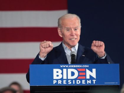 DUBUQUE, IOWA - APRIL 30: Democratic presidential candidate and former vice president Joe