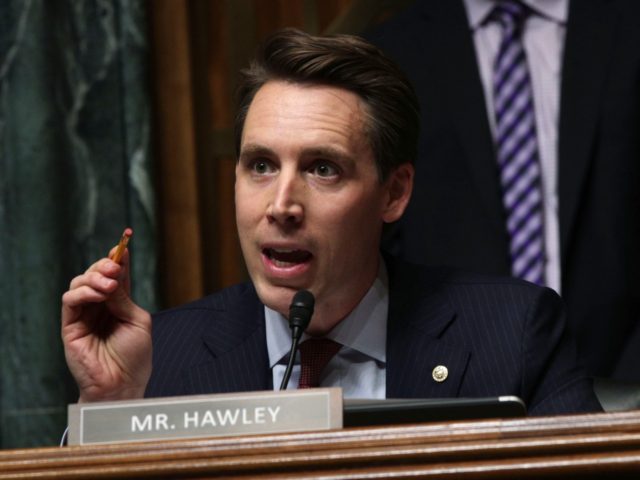 U.S. Sen. Josh Hawley (R-MO) speaks during a hearing before the Senate Judiciary Committee March 12, 2019 on Capitol Hill in Washington, DC. The committee held a hearing on "GDPR (EU General Data Protection Regulation) & CCPA (California Consumer Privacy Act): Opt-ins, Consumer Control, and the Impact on Competition and …