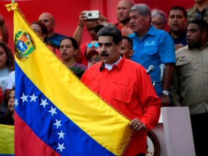 Venezuelan President Nicolas Maduro attends a May Day rally in Caracas on May 1, 2019. - O