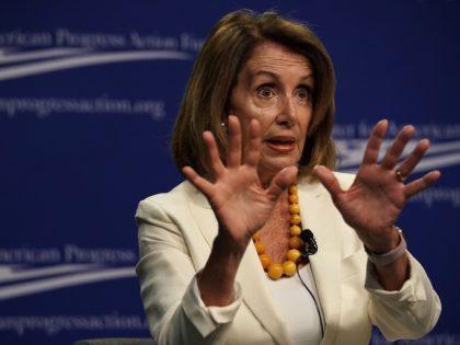 WASHINGTON, DC - JULY 16: U.S. House Minority Leader Rep. Nancy Pelosi (D-CA) speaks during a discussion at Center for American Progress Action Fund July 16, 2018 in Washington, DC. Pelosi spoke on the "culture of corruption" in the Trump administration, how it "distorts policymaking." (Photo by Alex Wong/Getty Images)