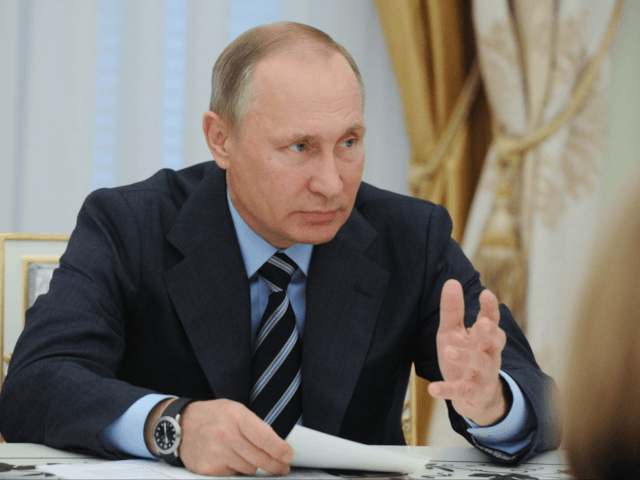 Russian President Vladimir Putin speaks Friday in the Kremlin in Moscow, Russia. Donald Tr