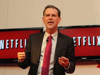 BOGOTA, COLOMBIA - SEPTEMBER 09: Reed Hastings, CEO and founder of Netflix, talks for the international press during the launch of Netflix in Colombia on September 9, 2011 in Bogota,Colombia. (Photo by Felipe Caicedo/ Getty Images for Netflix)