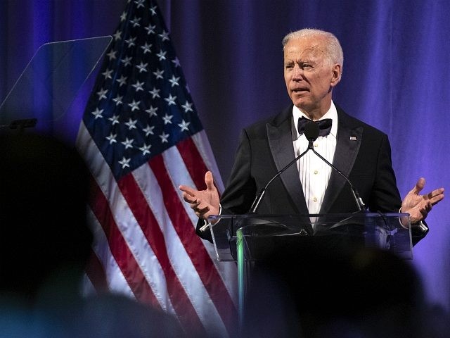 WASHINGTON, DC - APRIL 09: Former U.S. Vice President Joe Biden delivers remarks during the National Minority Quality Forum on April 9, 2019 in Washington, DC. Biden was awarded the lifetime achievement award from the National Minority Quality Forum summit on Health disparities. (Photo by Alex Edelman/Getty Images)