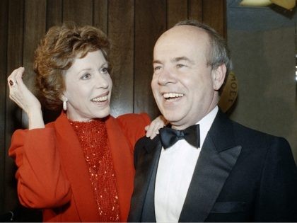 FILE - In this April 26, 1986 file photo, Carol Burnett, left, and veteran comrade in come