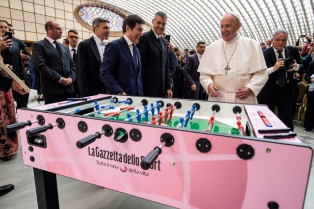Pope reminds 6,000 youngsters that football 'is a game'