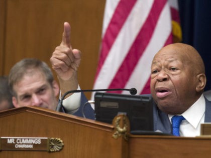House Oversight and Reform Committee Chair Elijah Cummings, D-Md., right, speaks as he gives closing remarks with Rep. Jim Jordan, R-Ohio, the ranking member, at left, as the hearing for Michael Cohen, President Donald Trump's former lawyer, at the House Oversight and Reform Committee concludes, on Capitol Hill, Wednesday, Feb. …