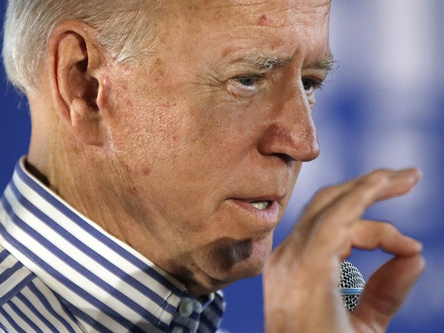 Former vice president and Democratic presidential candidate Joe Biden speaks during a campaign event, Tuesday, June 4, 2019, in Berlin, N.H. (AP Photo/Elise Amendola)