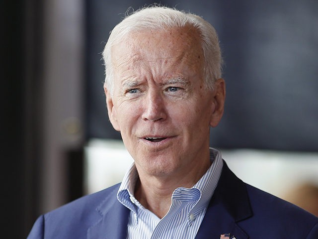 Democratic presidential candidate former Vice President Joe Biden greets the crowd at a to