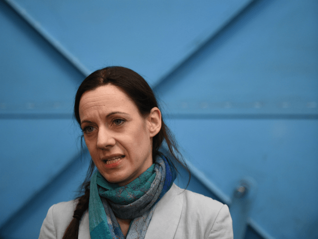 British journalist Annunziata Rees-Mogg attends the launch of The Brexit Party's European Parliament election campaign in Coventry, central England on April 12, 2019. - UK nationalist Nigel Farage launched his Brexit Party's campaign for the European Parliament elections -- a vote Britain was never meant to take part in that …