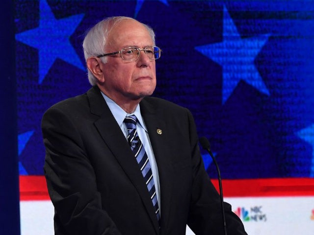 Democratic presidential hopeful former US Senator for Vermont Bernie Sanders looks on during the second Democratic primary debate of the 2020 presidential campaign season hosted by NBC News at the Adrienne Arsht Center for the Performing Arts in Miami, Florida, June 27, 2019. (Photo by SAUL LOEB / AFP) (Photo …