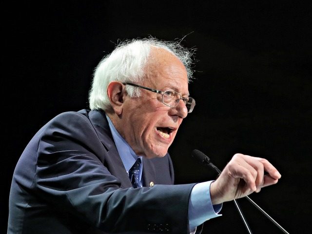 FILE - In this June 2, 2019, file photo Democratic presidential candidate Sen. Bernie Sanders, I-Vt., speaks during the 2019 California Democratic Party State Organizing Convention in San Francisco. Sanders is lambasting Walmart’s board including its CEO for paying its workers what he describes as “starvation wages” and introduced a …