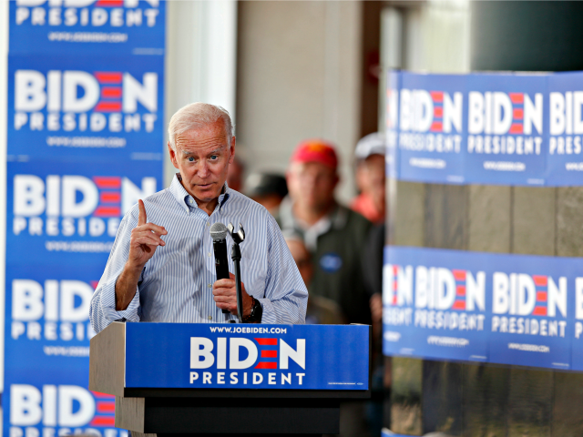 Democratic presidential candidate former Vice President Joe Biden speaks during a town hal