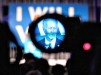 Missing from the group is Joe Biden, the current front-runner who is waiting until Tuesday to campaign in Iowa. Photographer: Dustin Chambers/Getty Images