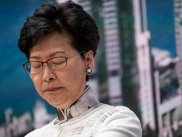 Carrie Lam, Hong Kong's chief executive, speaks during a news conference at Central Government Complex on June 15, 2019 in Hong Kong China. Hong Kong's Chief Executive Carrie Lam announced to delay a controversial China extradition bill and halt its progress on Saturday after recent clashes between the police and …