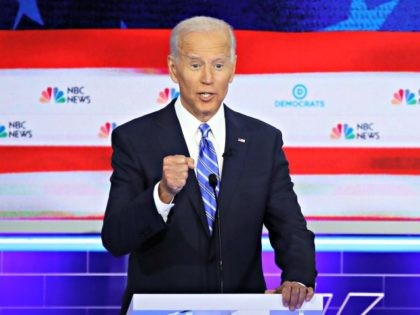 Democratic presidential candidate former Vice President Joe Biden speaks during the second