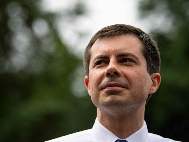 US Democratic presidential hopeful Pete Buttigieg attends the Repairers of the Breach for a Moral Witness Wednesday rally in Washington, DC, on June 12, 2019. (Photo by NICHOLAS KAMM / AFP) (Photo credit should read NICHOLAS KAMM/AFP/Getty Images)