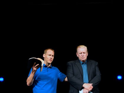 US President Donald Trump prays as he visits McLean Bible Church in Vienna, Virginia on June 2, 2019, to visit with Pastor David Platt and pray for the victims and community of Virginia Beach. - Police in Virginia searched for the reason why a city engineer fired indiscriminately on his …
