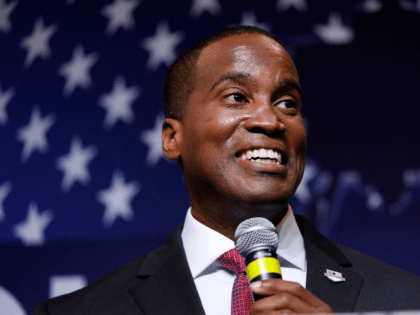 John James, Michigan GOP Senate candidate, speaks at an election night event after winning his primary election at his business, James Group International August 7, 2018 in Detroit, Michigan. James, who has President Donald Trump's endorsement, will face Democrat incumbent Senator Debbie Stabenow (D-MI) in November. (Photo by Bill Pugliano/Getty …