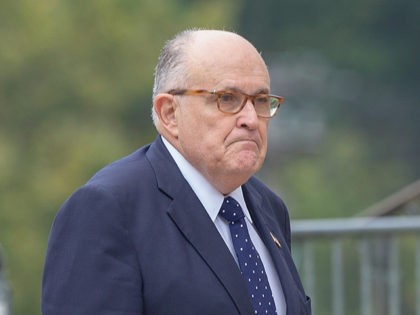 WASHINGTON, DC - SEPTEMBER 01: Rudy Giuliani arrives at the Washington National Cathedral